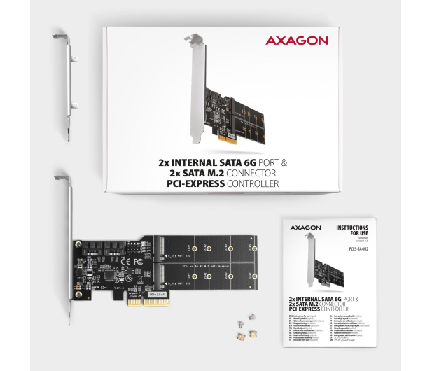 Axagon PCES-SA4M2 Kontroler PCIe 2x port SATA + 2x złącze M.2 - 1172788 - zdjęcie 7